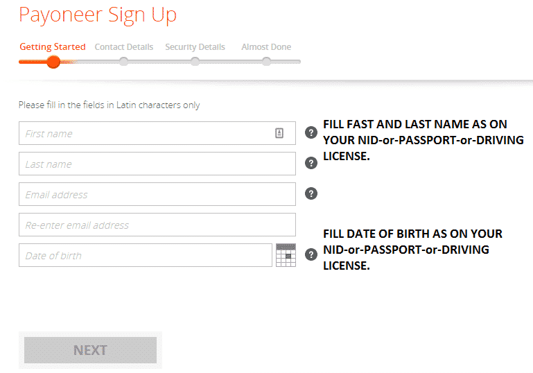 Registration Process of Payoneer master card